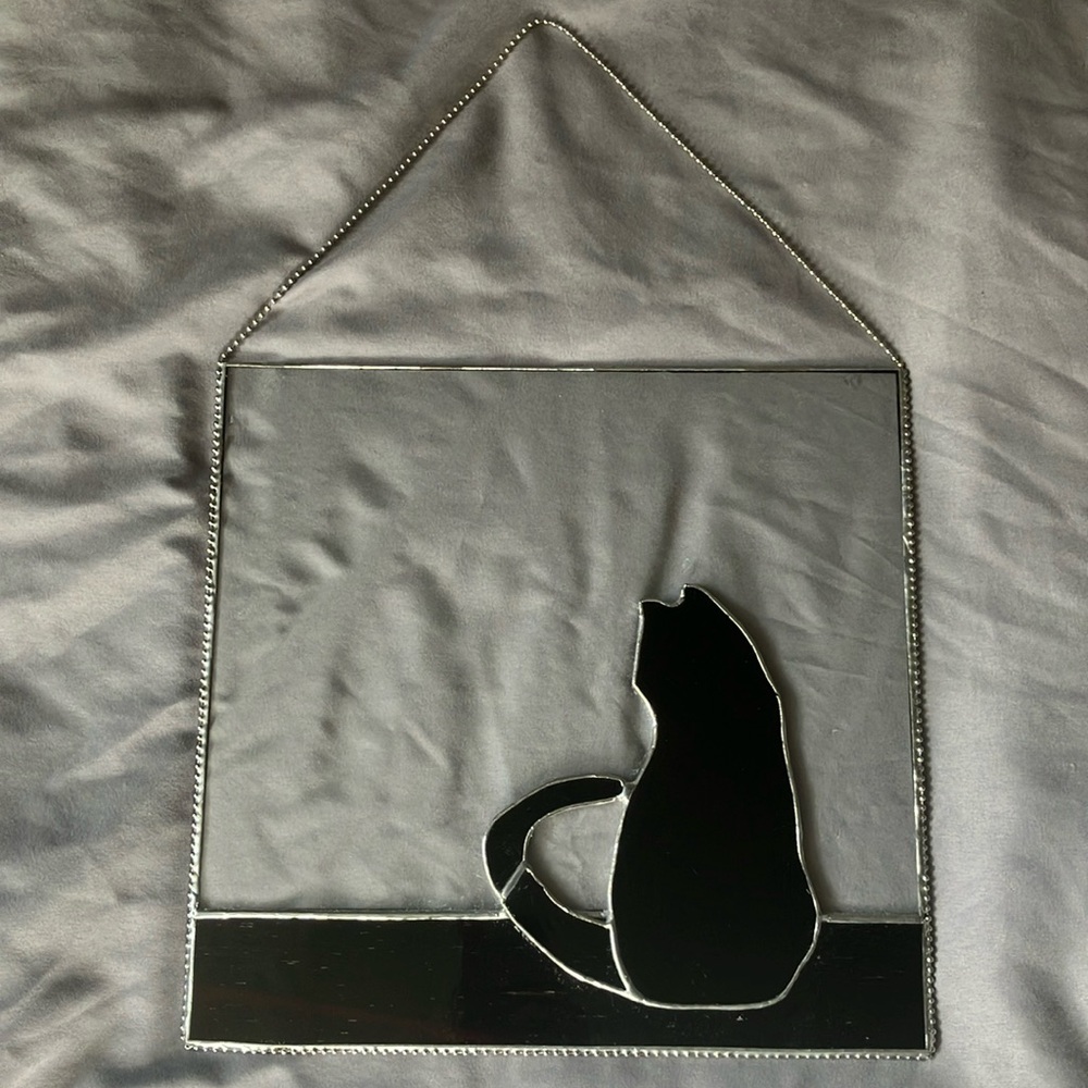 Black cat window sun catcher